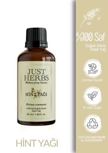 Hint Yağı 50 ml %100 Saf Ve Doğal Soğuk Sıkım Ricinus Communis Oil - Görsel 1