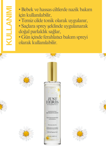 Postbiyotikli Papatya Suyu 100 ml %100 Saf Ve Doğal Chamomile Flower Water with Probiotics - Görsel 2